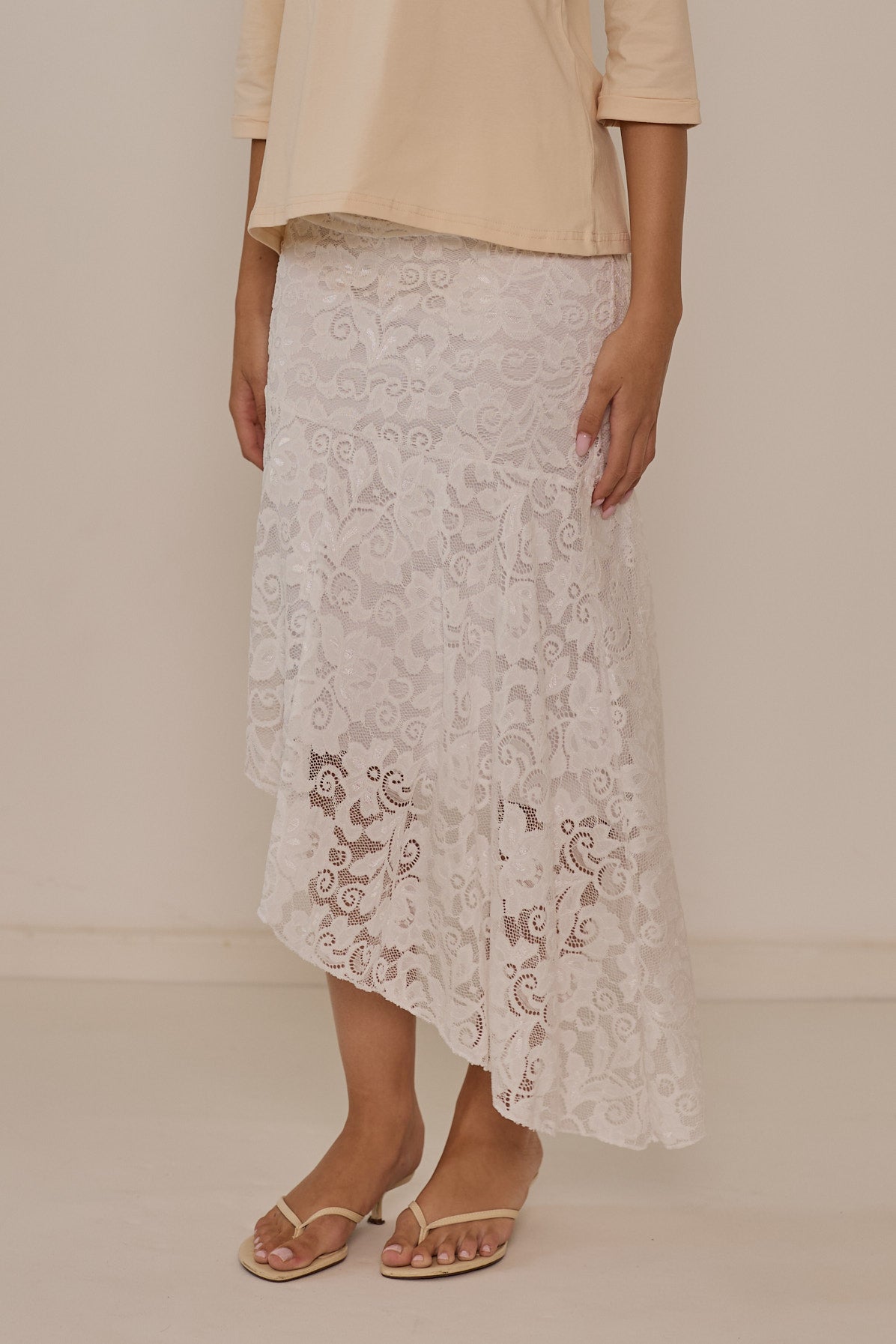 Smooth satin skirt