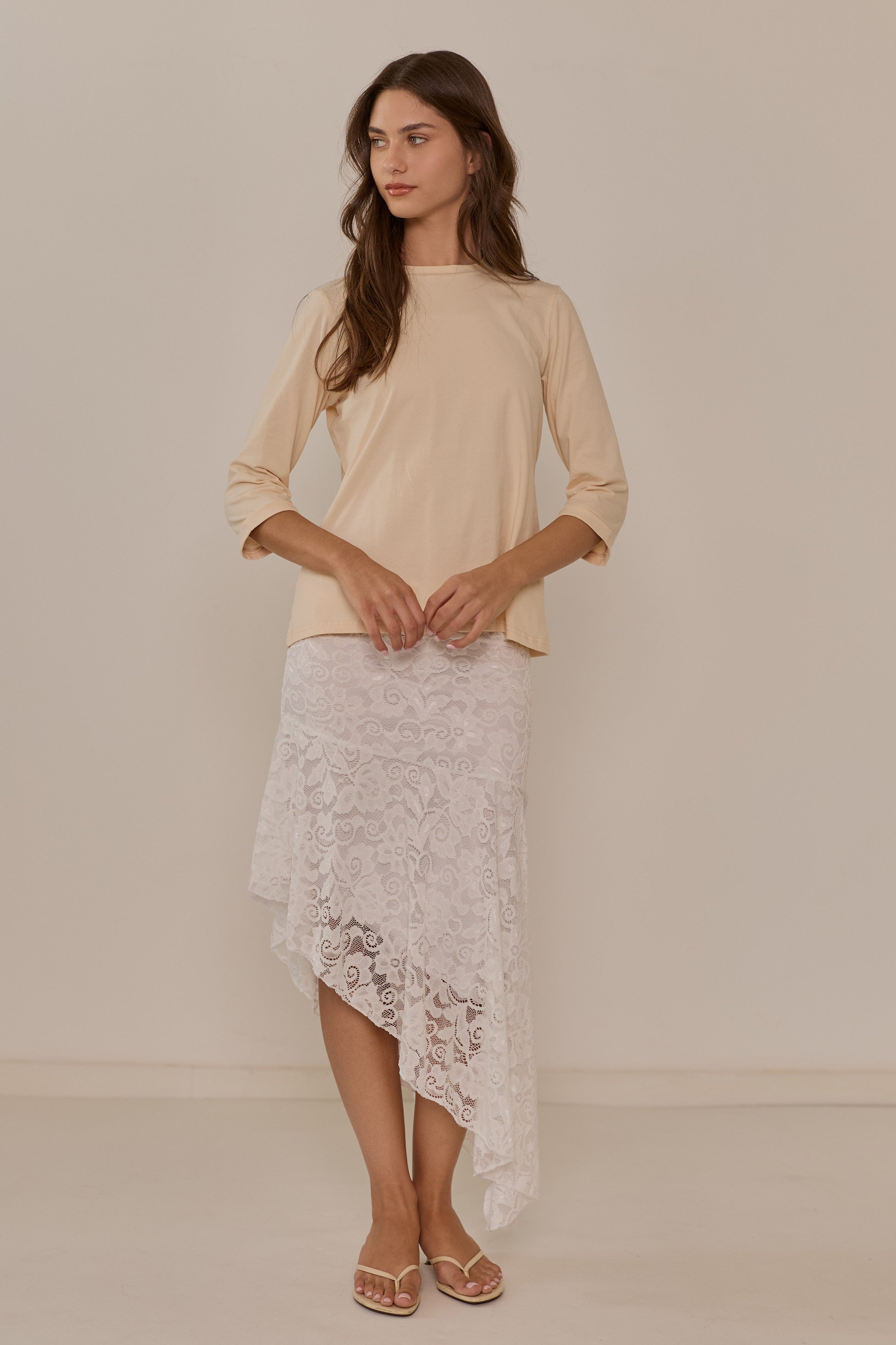 Smooth satin skirt