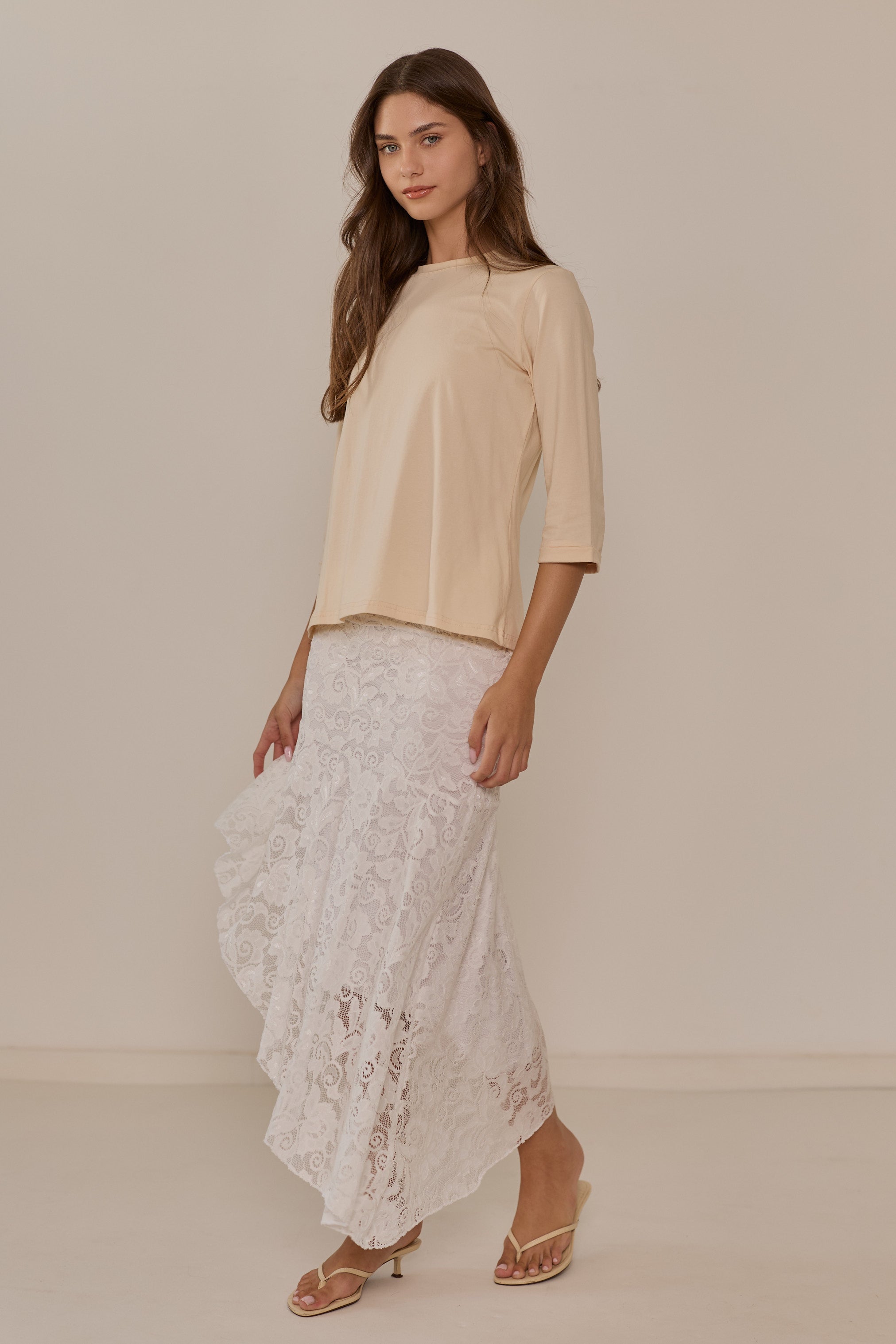 Smooth satin skirt