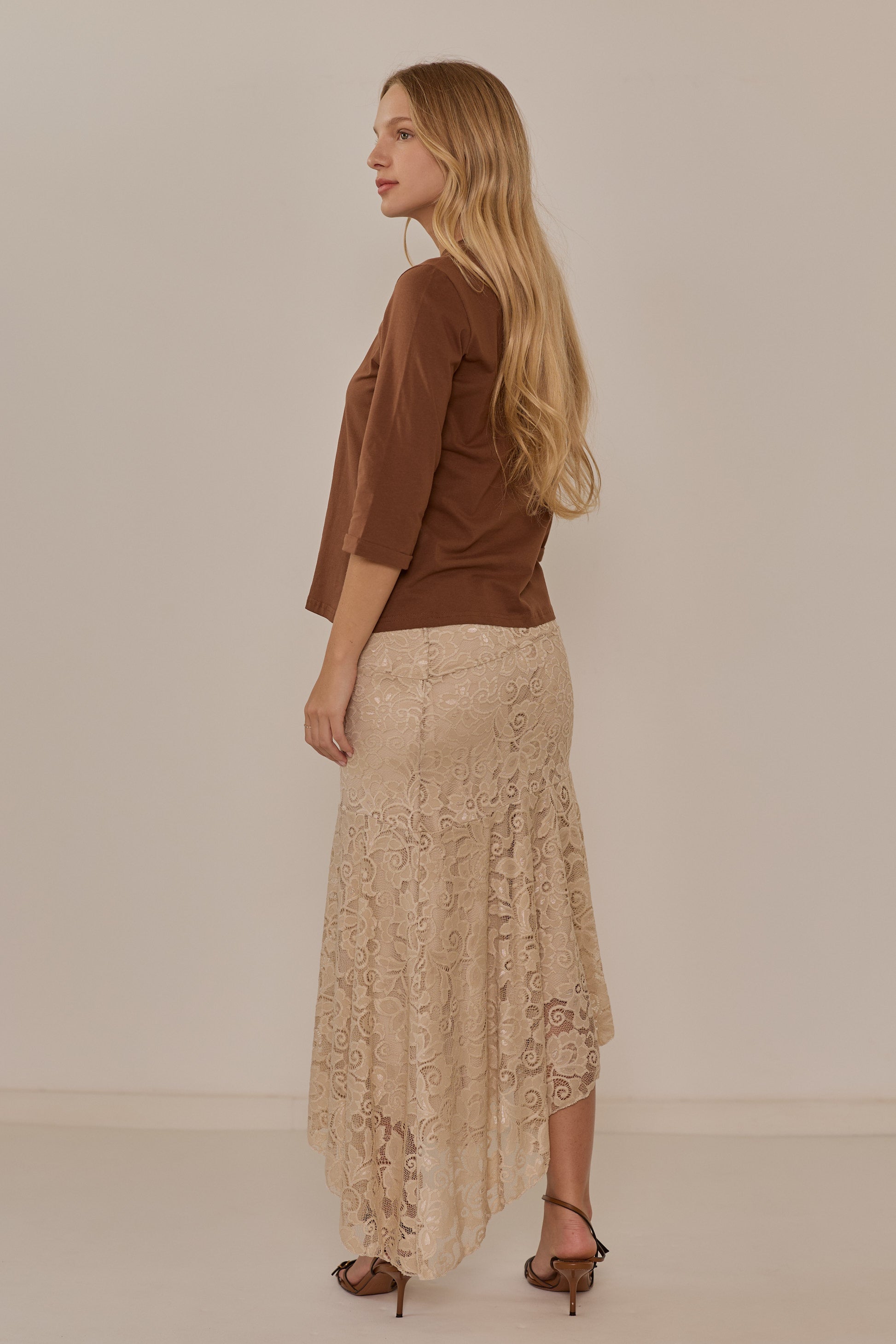 Smooth satin skirt