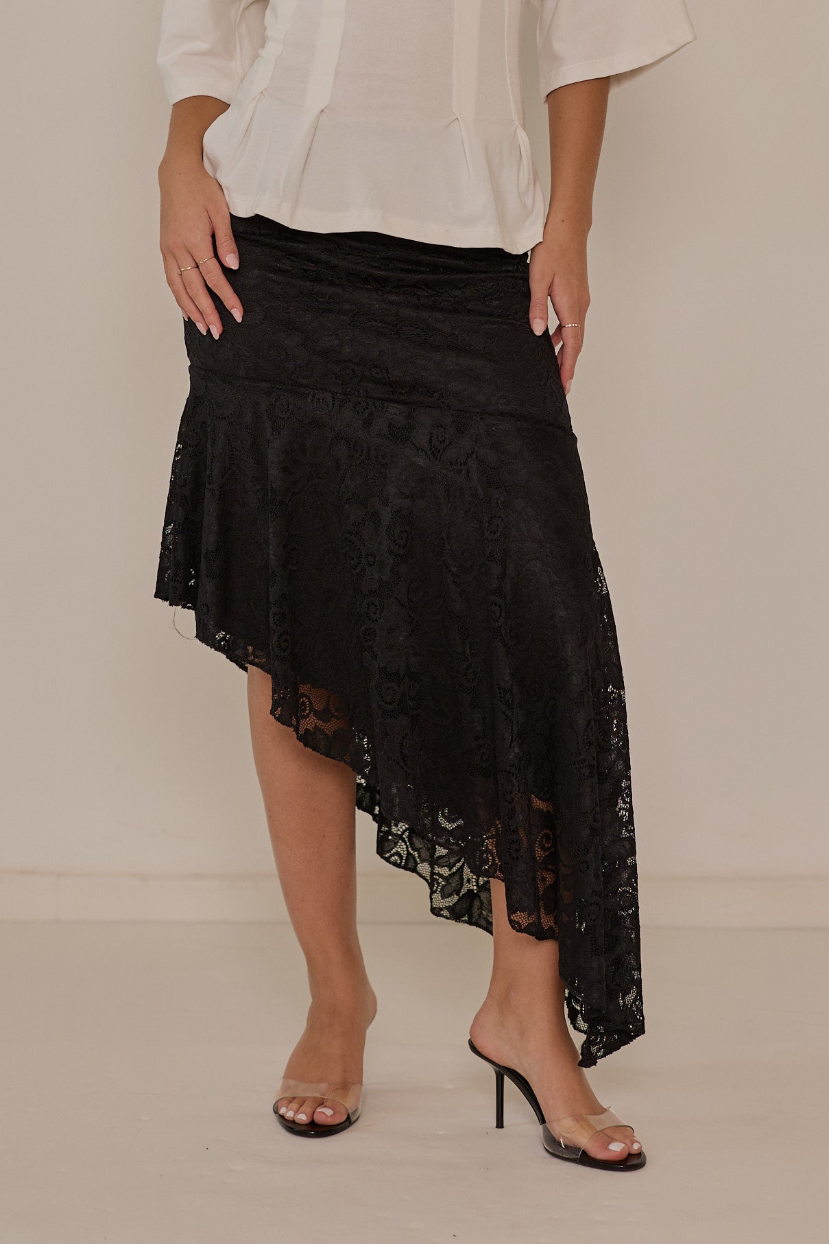 Smooth satin skirt