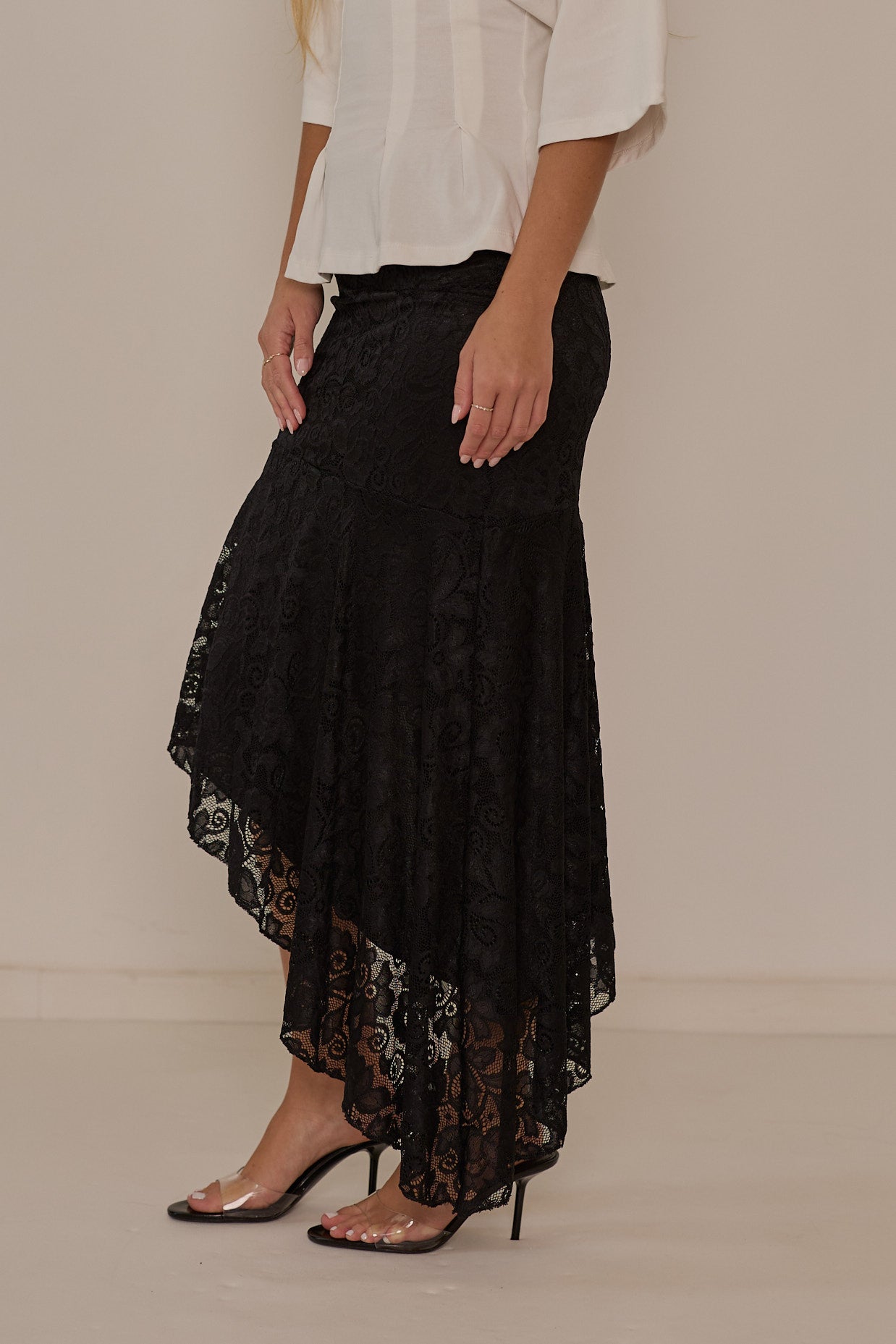 Smooth satin skirt