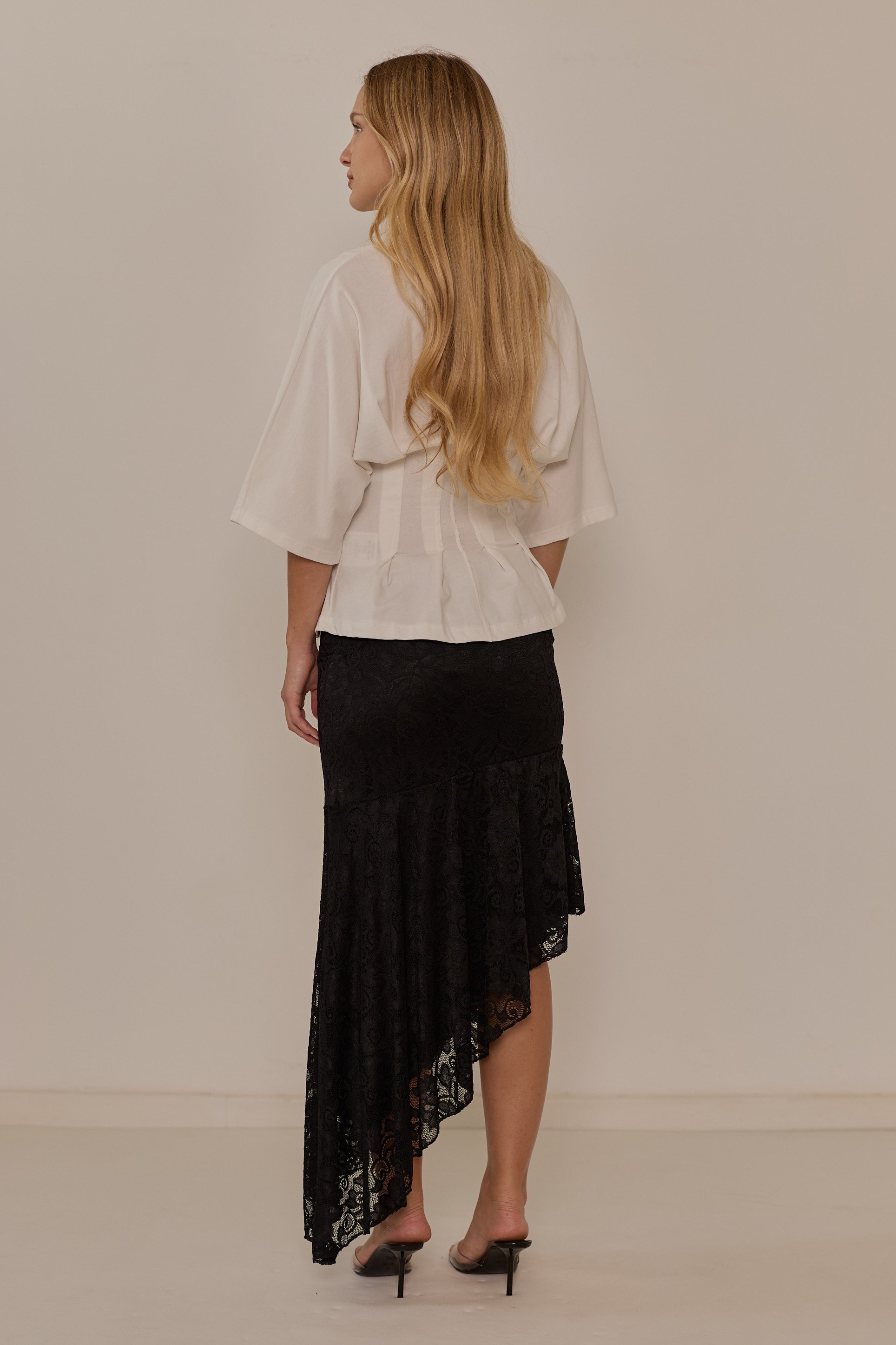 Smooth satin skirt