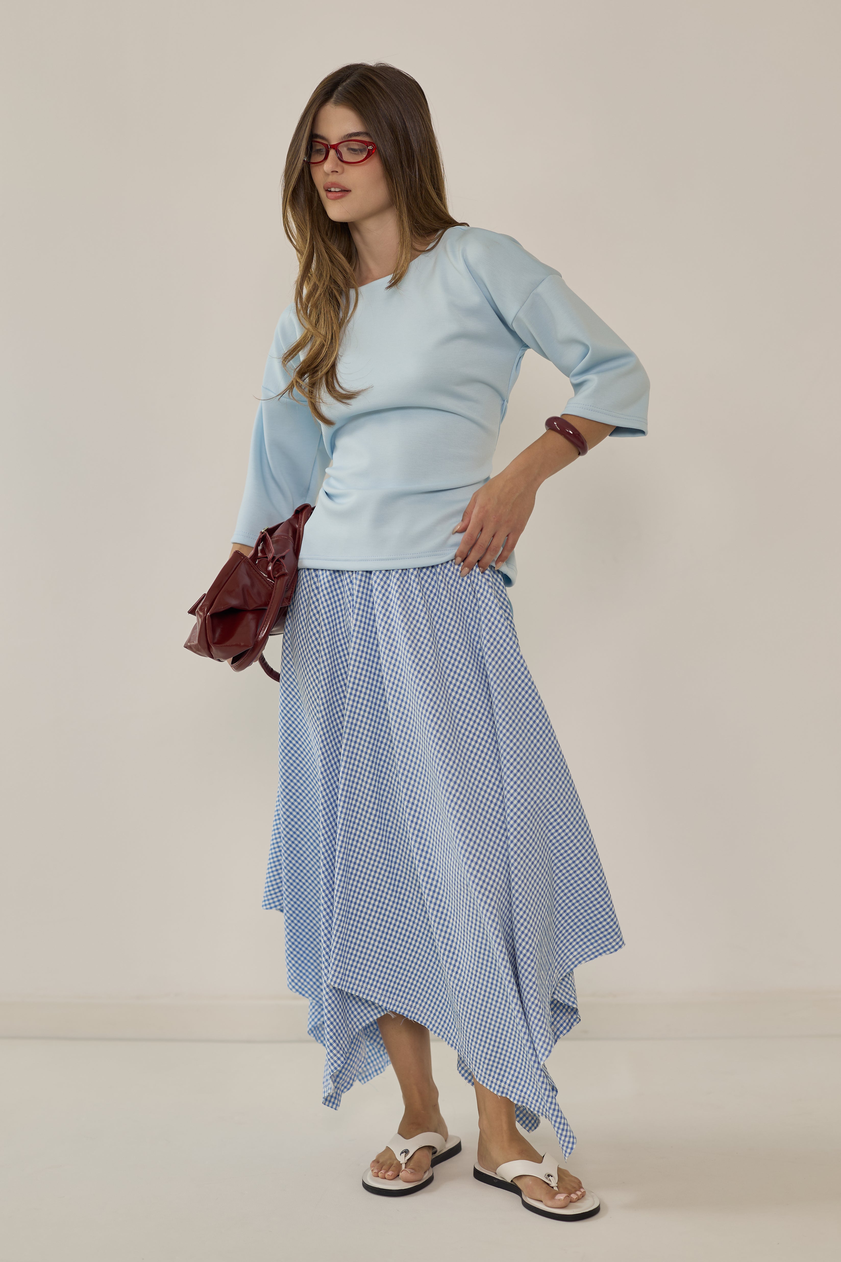 חולצה פיין ריב קשירה בצד