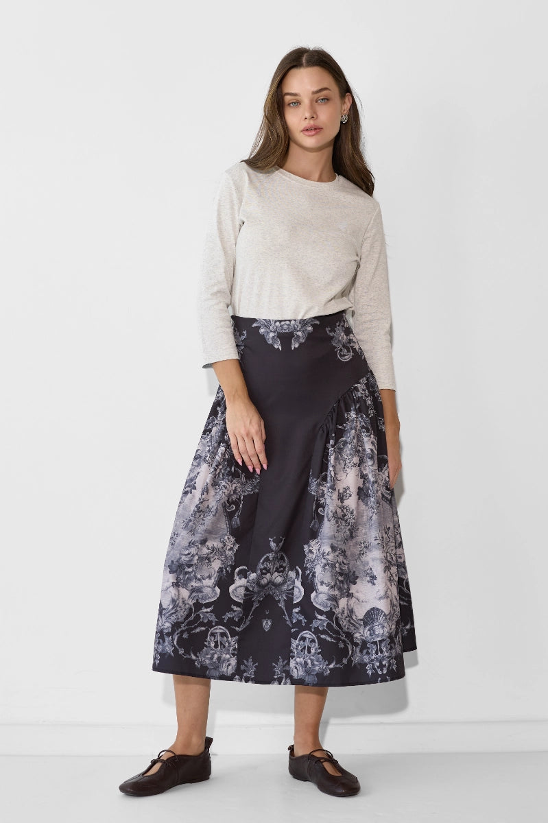 Fleece tiered skirt Hoodia
