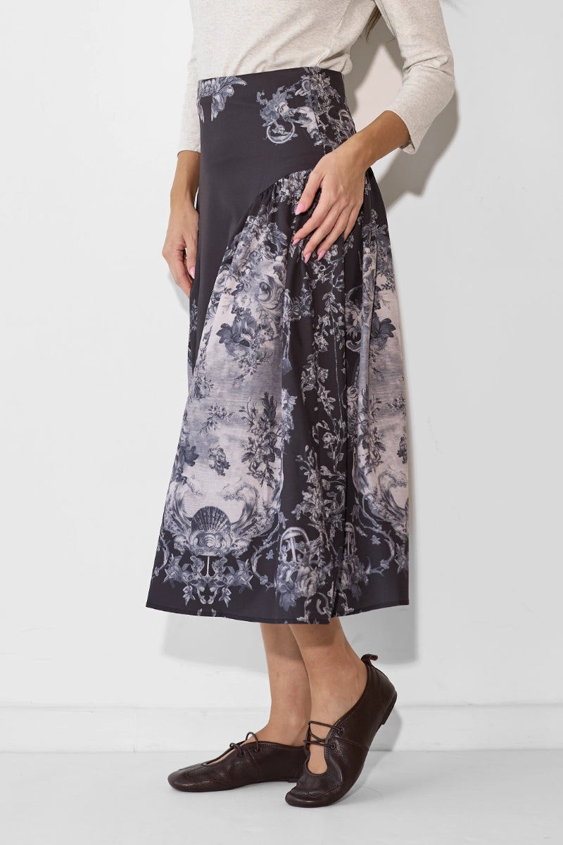 Fleece tiered skirt Hoodia