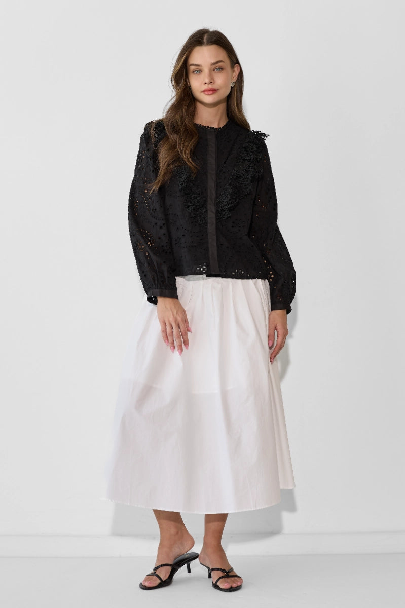 Fleece tiered skirt Hoodia