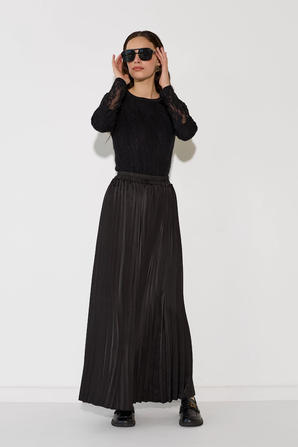 Half-lace fleece skirt