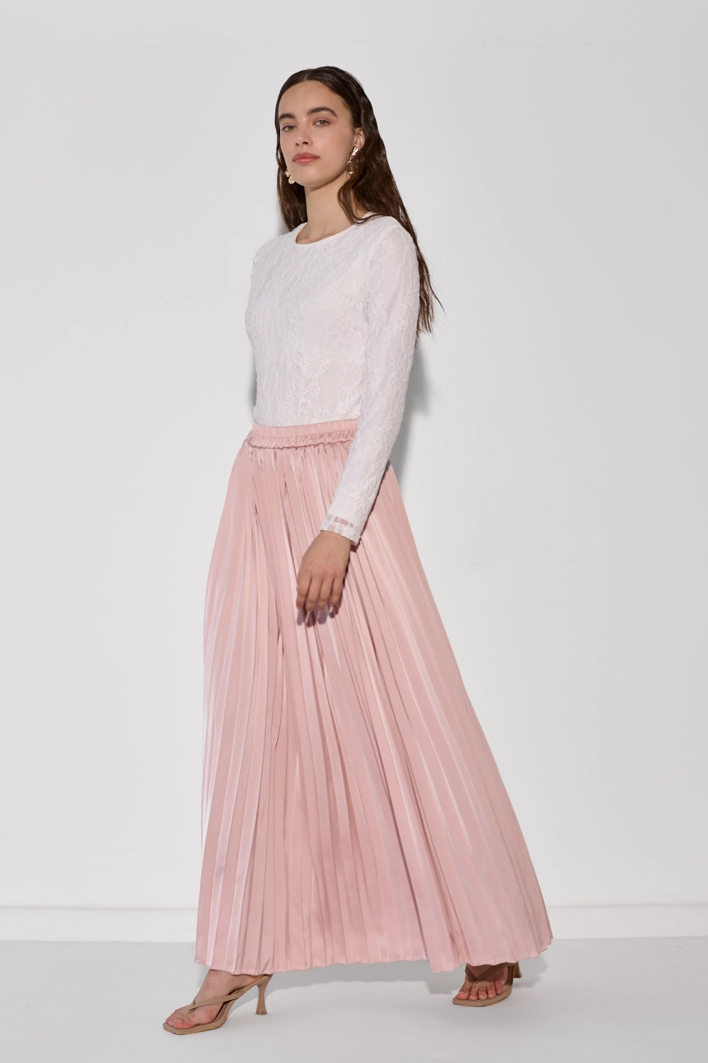 Half-lace fleece skirt