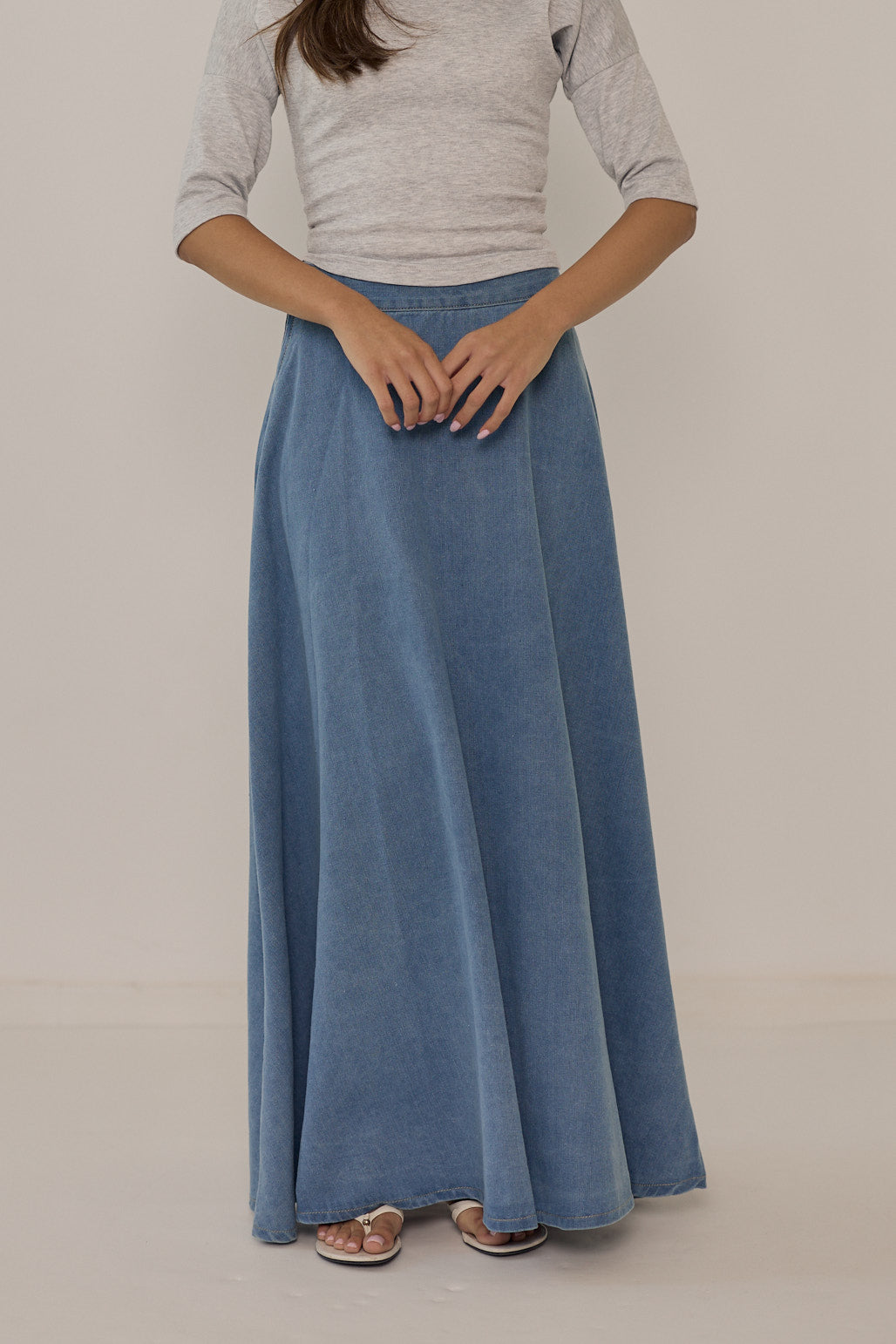 חצאית ג׳ינס רחבה מורן
