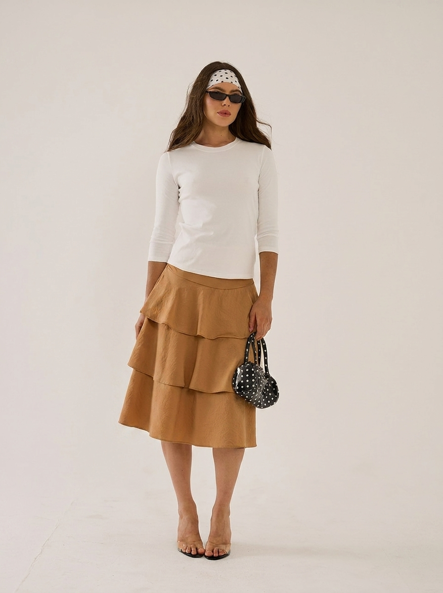 Fleece tiered skirt Hoodia