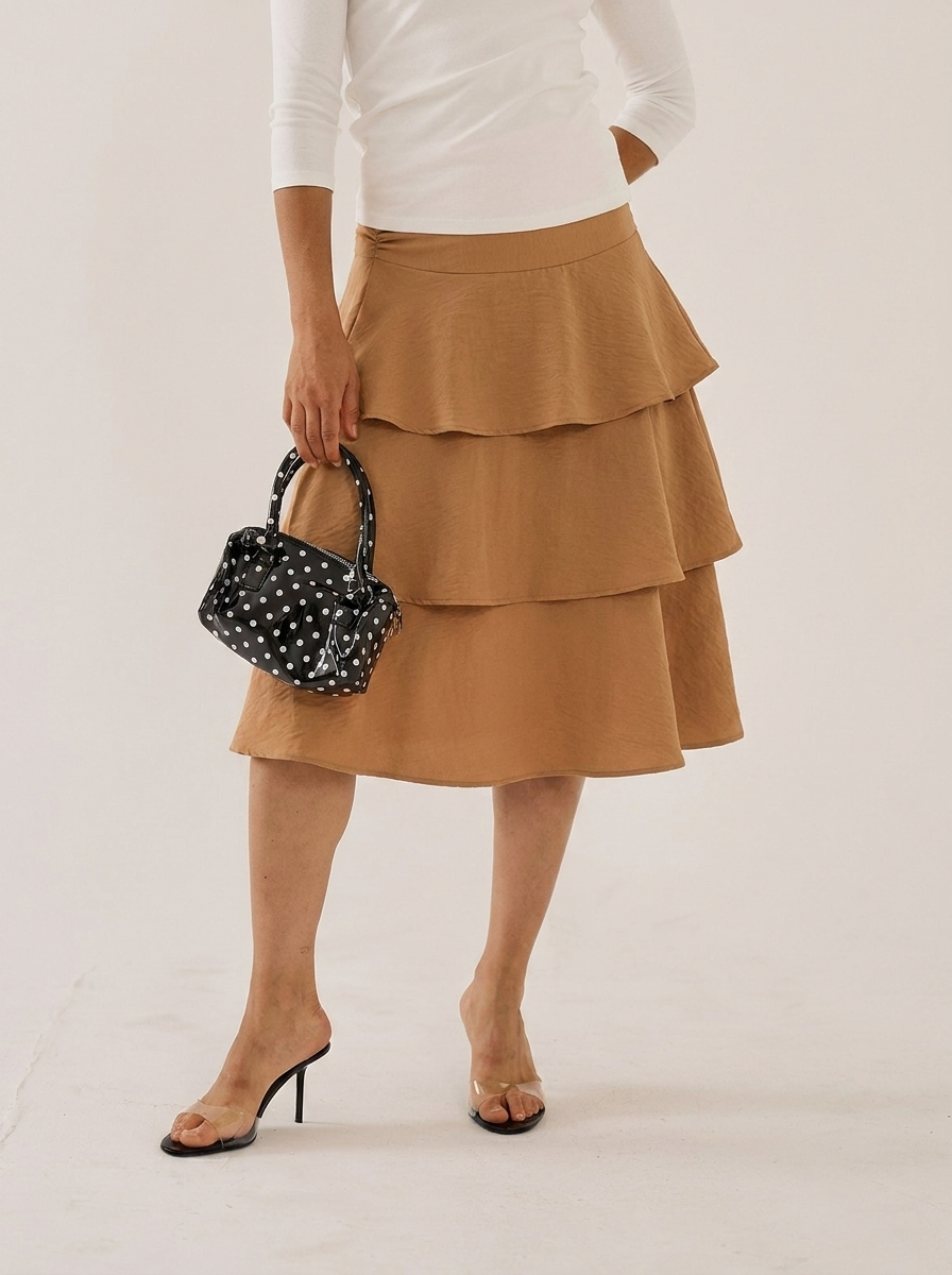 Fleece tiered skirt Hoodia