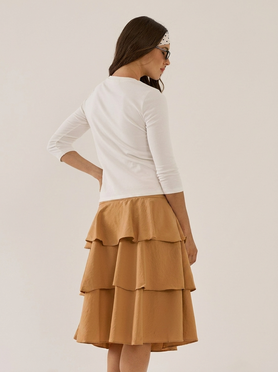 Fleece tiered skirt Hoodia