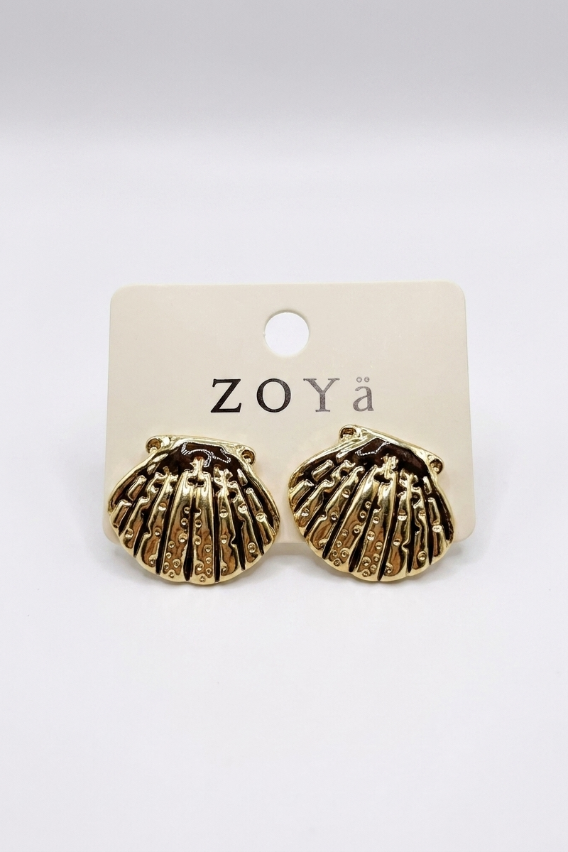 A pair of gold dome earrings