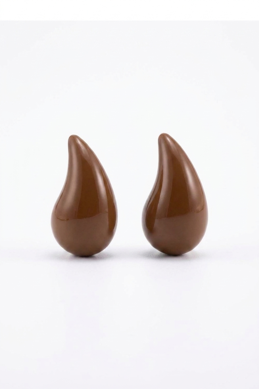 A pair of gold dome earrings
