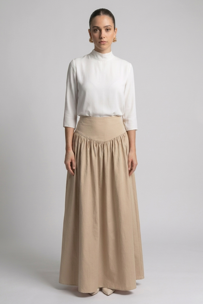 Fleece tiered skirt Hoodia
