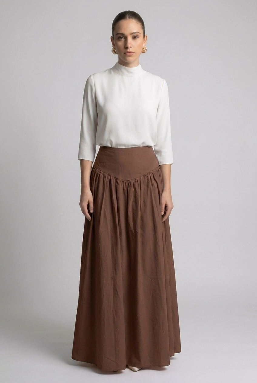 Fleece tiered skirt Hoodia