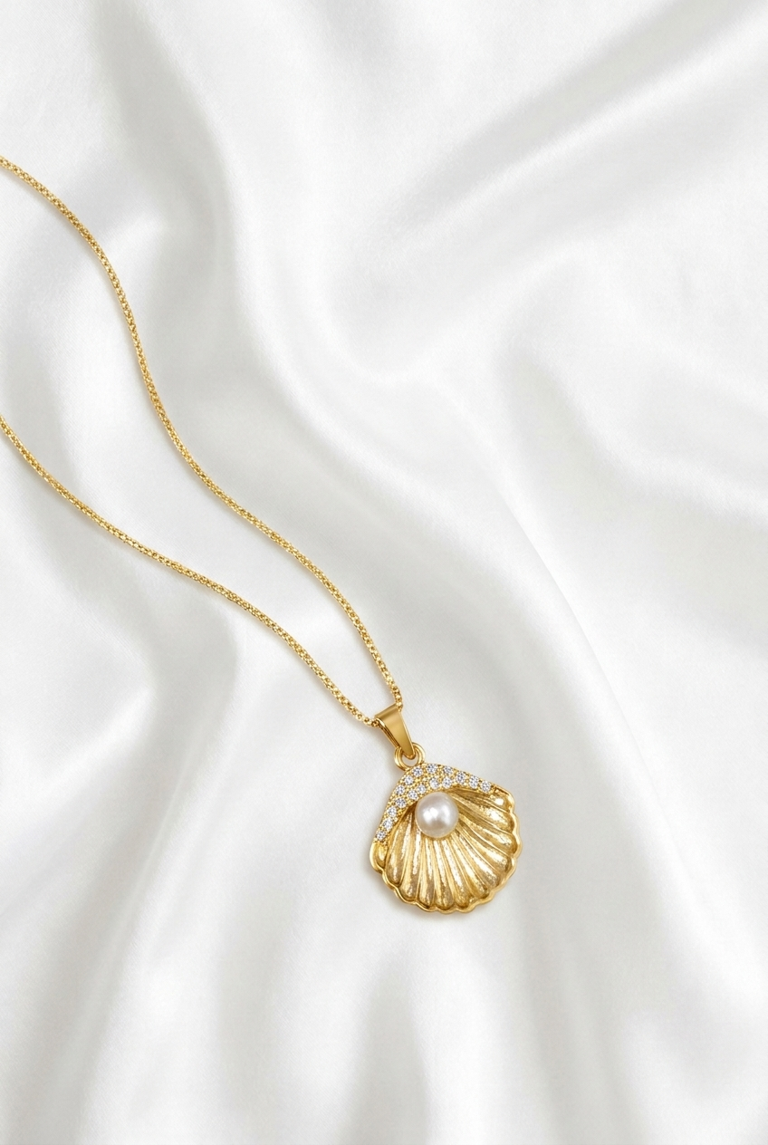 Gold pearl necklace