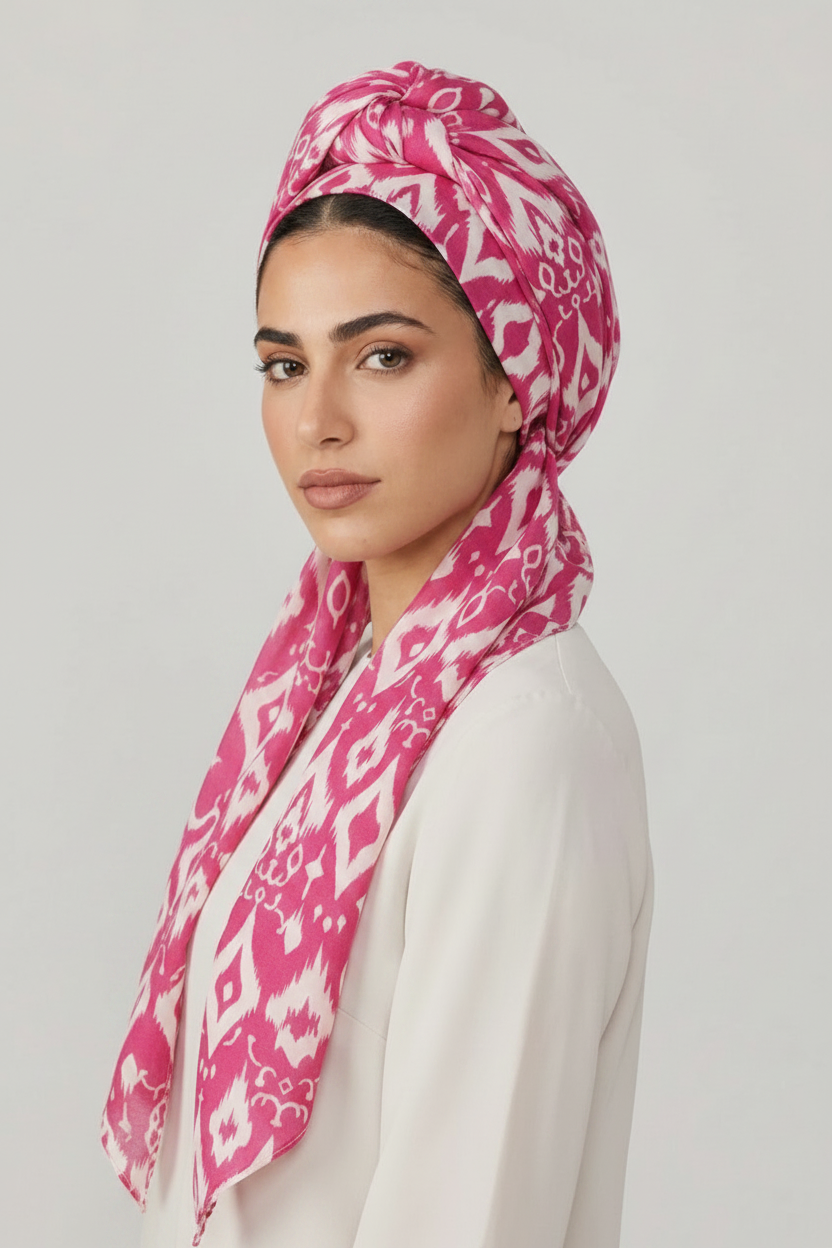 Scarf fuchsia model