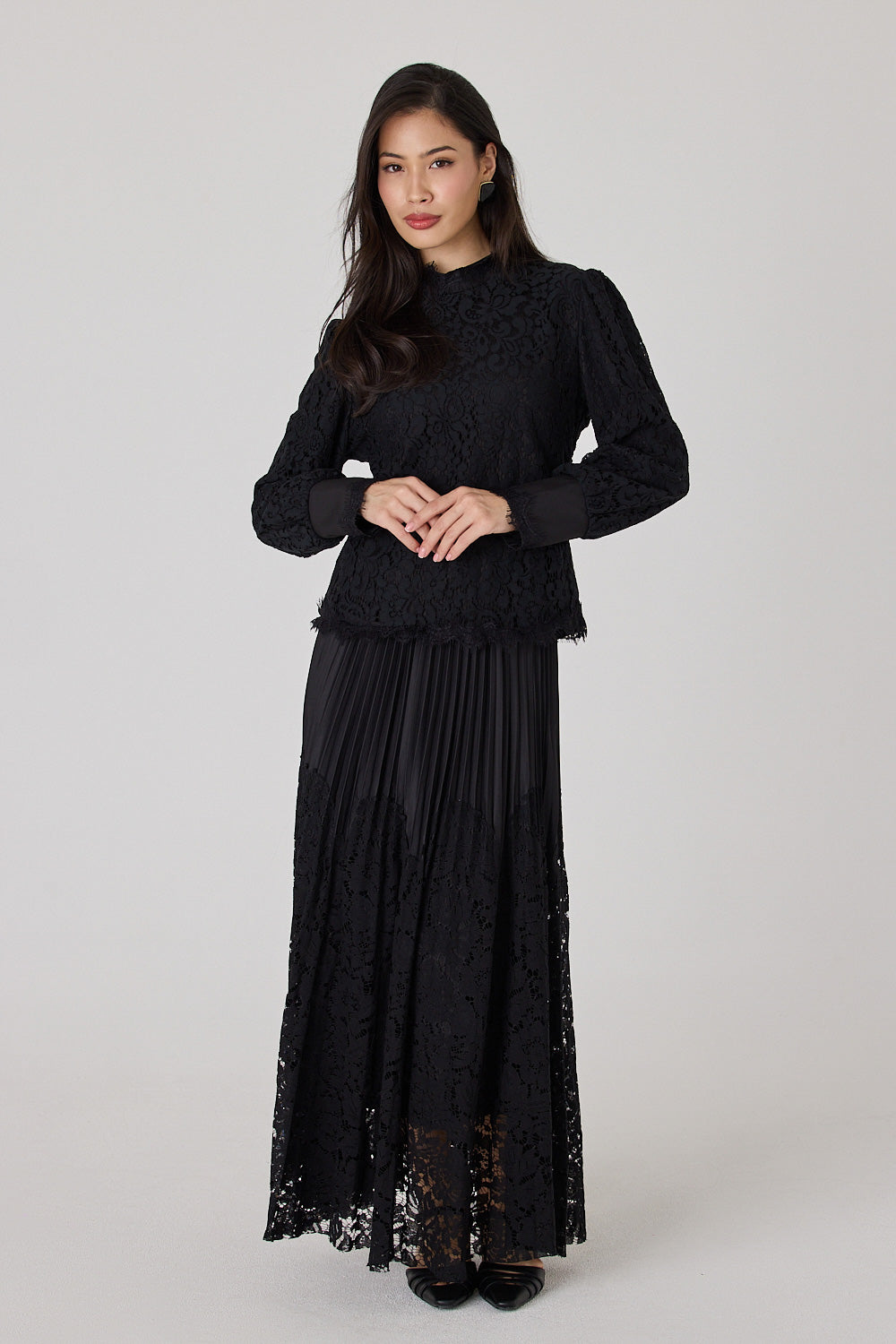 Half-lace fleece skirt