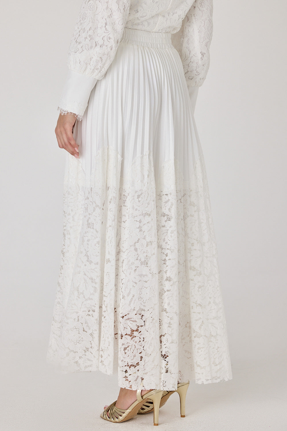 Half-lace fleece skirt