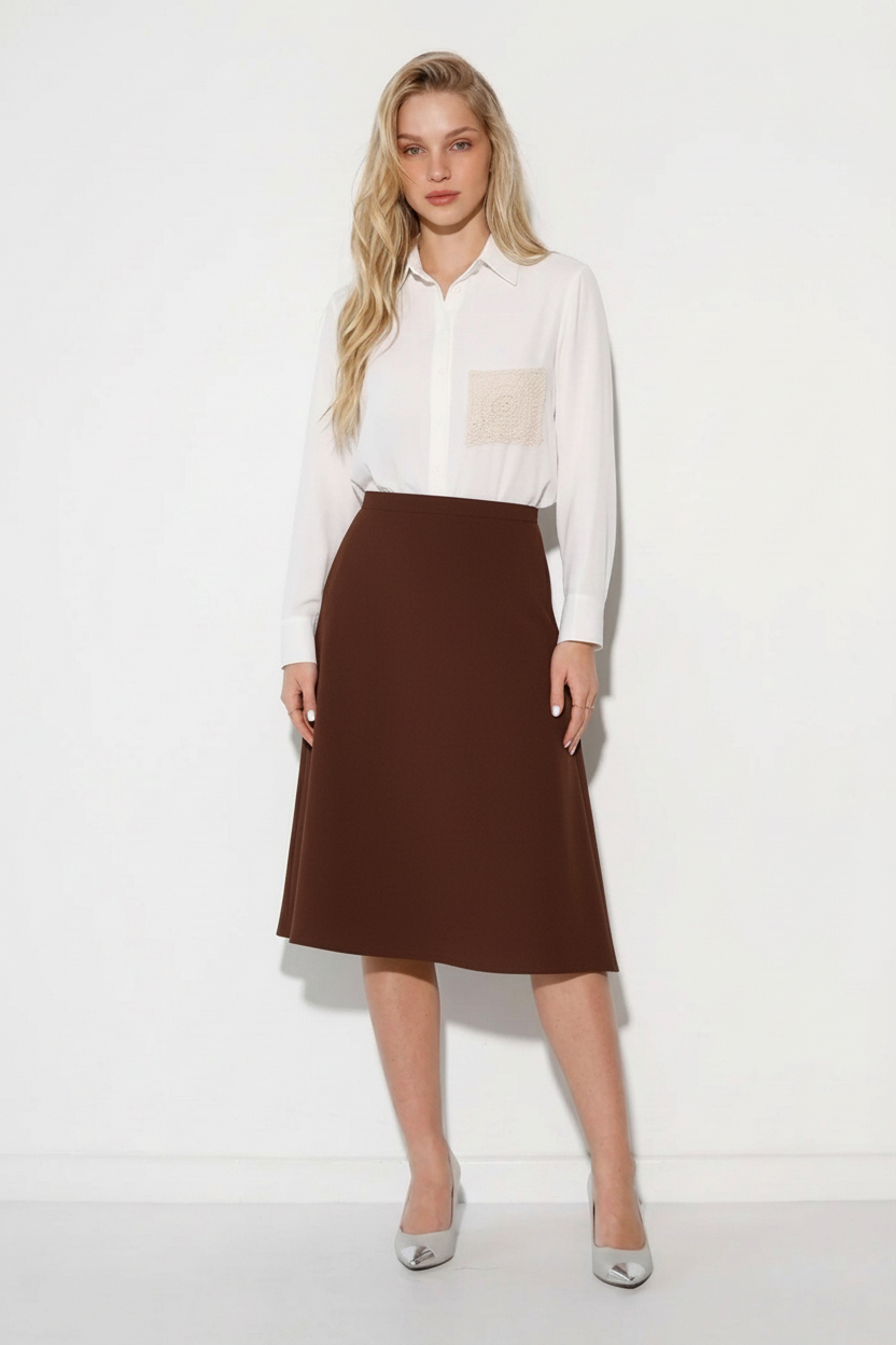 חצאית חום שוקולד מקדימה