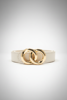 חגורה לבנה עם אבזם זהב