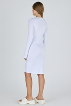 שמלה לבנה שרוולים ארוכים - מאחור