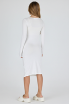 שמלה שמנת שרוולים ארוכים - מאחור