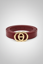 חגורה אדומה עם אבזם זהב