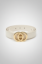 חגורה לבנה עם אבזם זהב - גרסה מדויקת