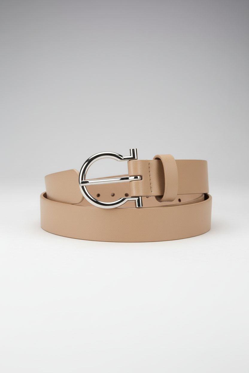 חגורה בז' עם חורים