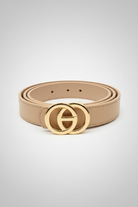 חגורה בז' עם אבזם זהב