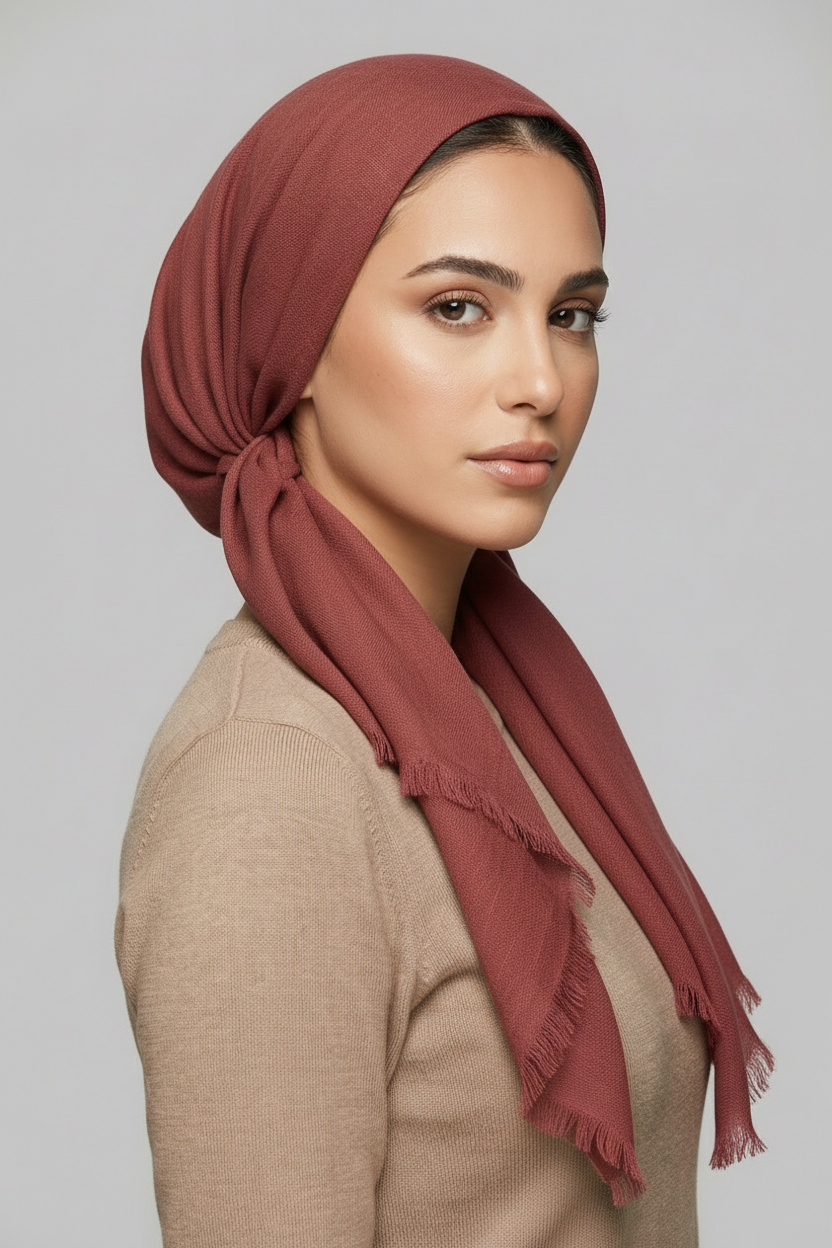 מטפחת ורוד-בורדו #9a4a4a