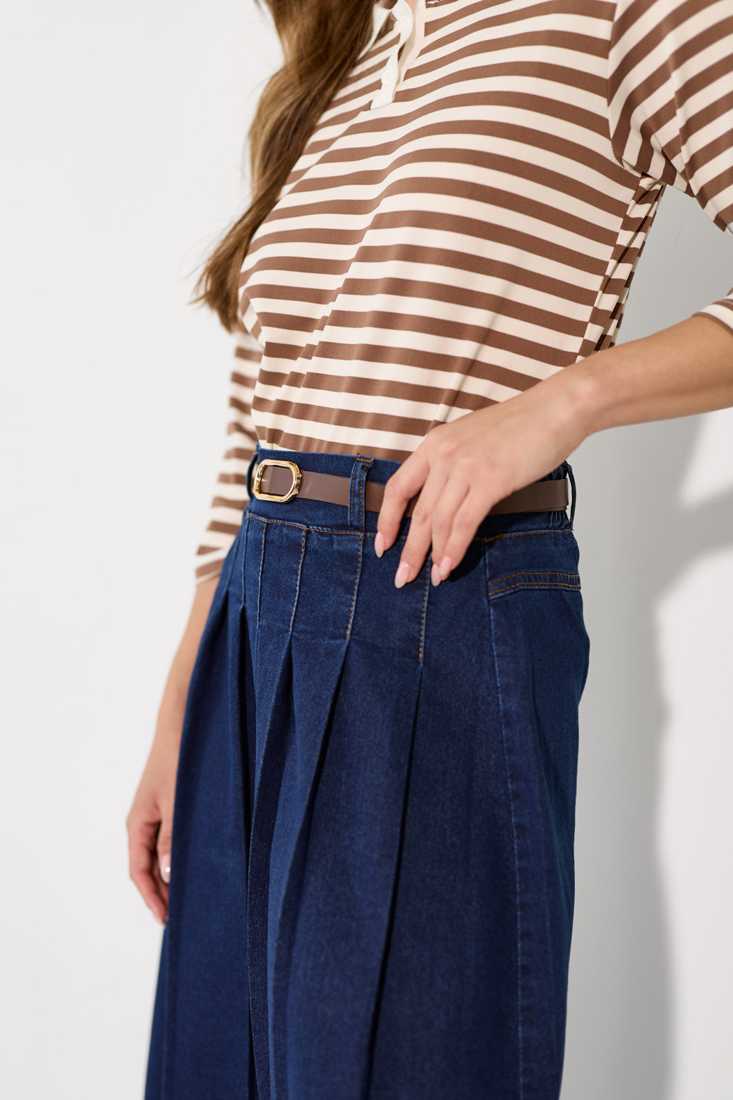 Schlitz Rivet Maxi Skirt