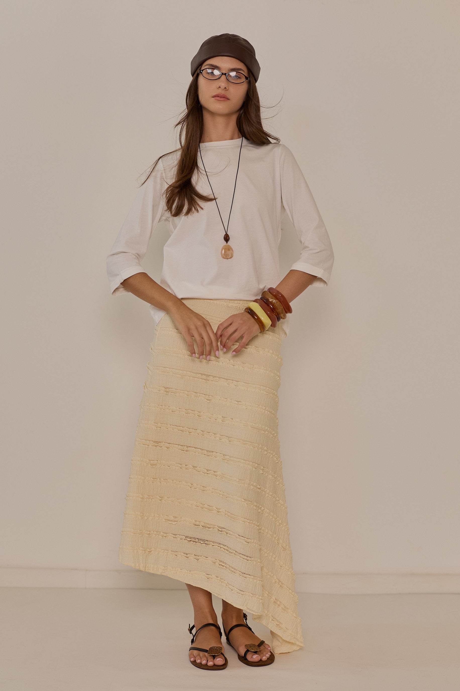 Smooth satin skirt