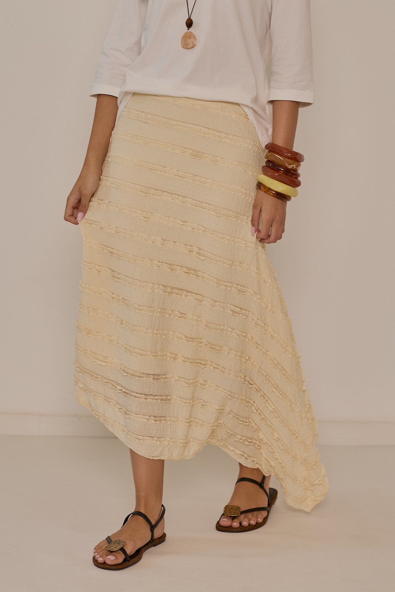 Smooth satin skirt
