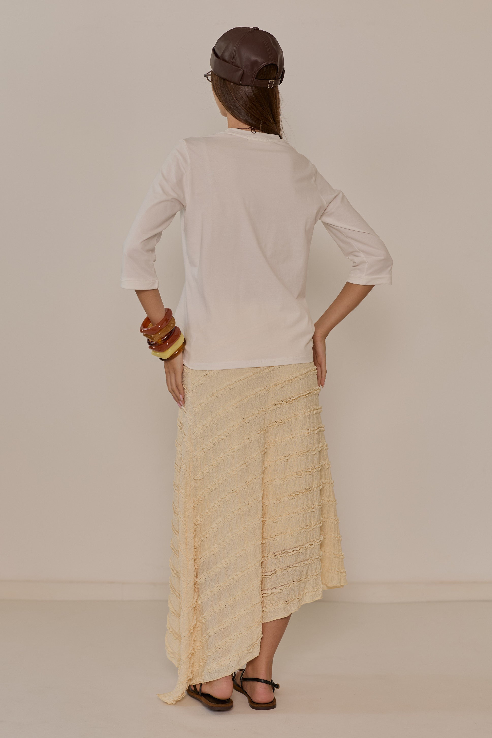 Smooth satin skirt