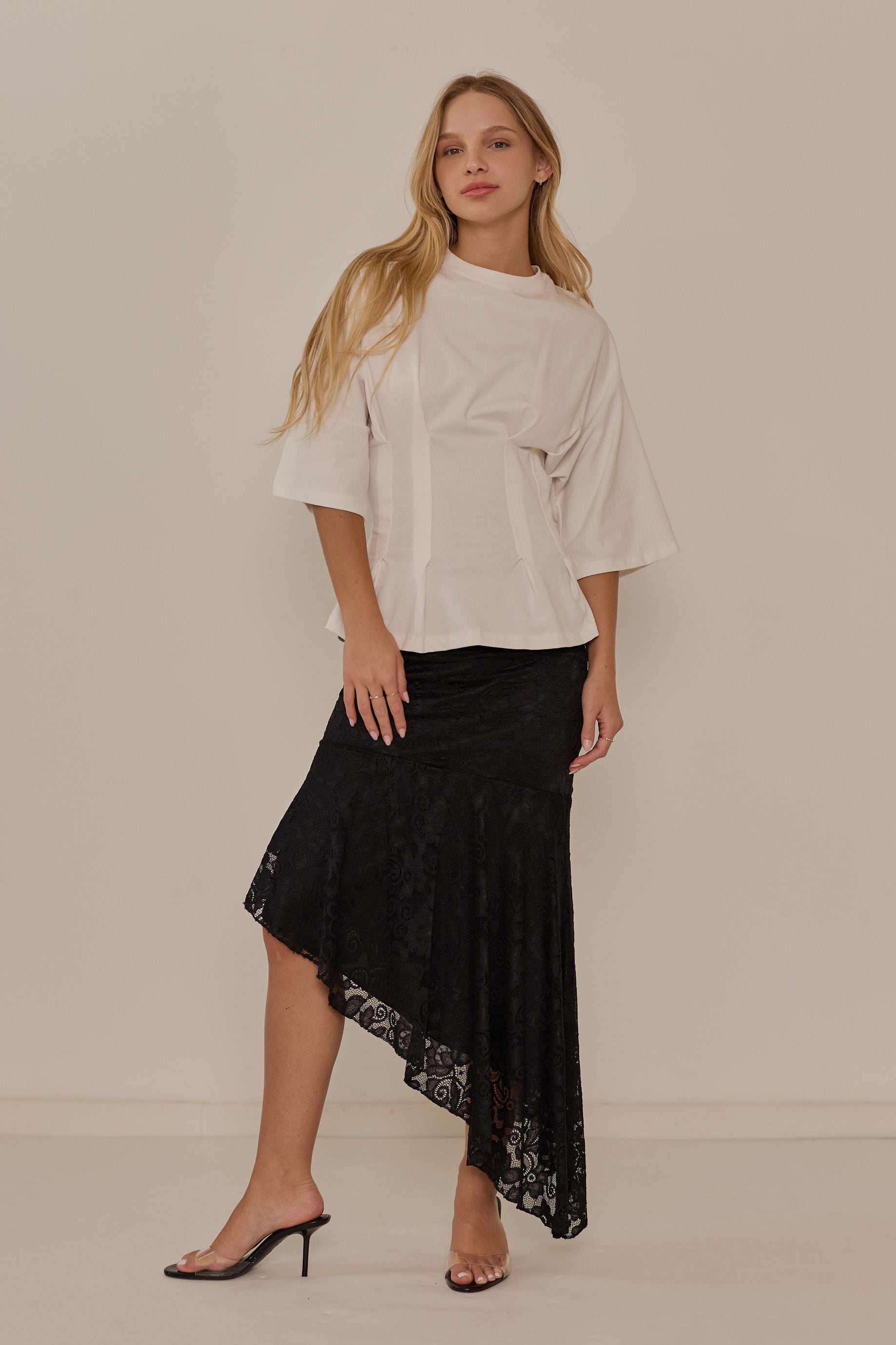 Smooth satin skirt