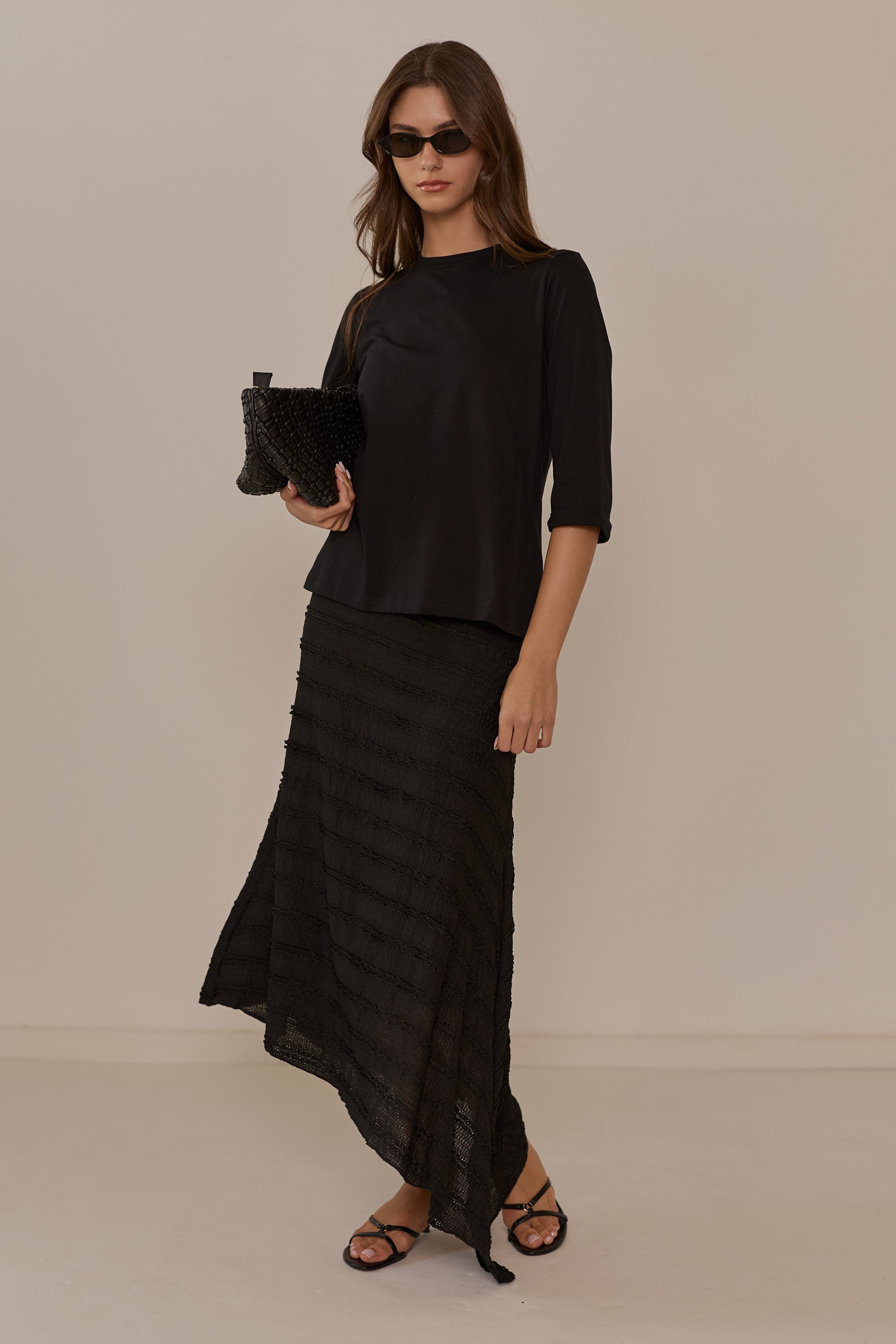 Smooth satin skirt