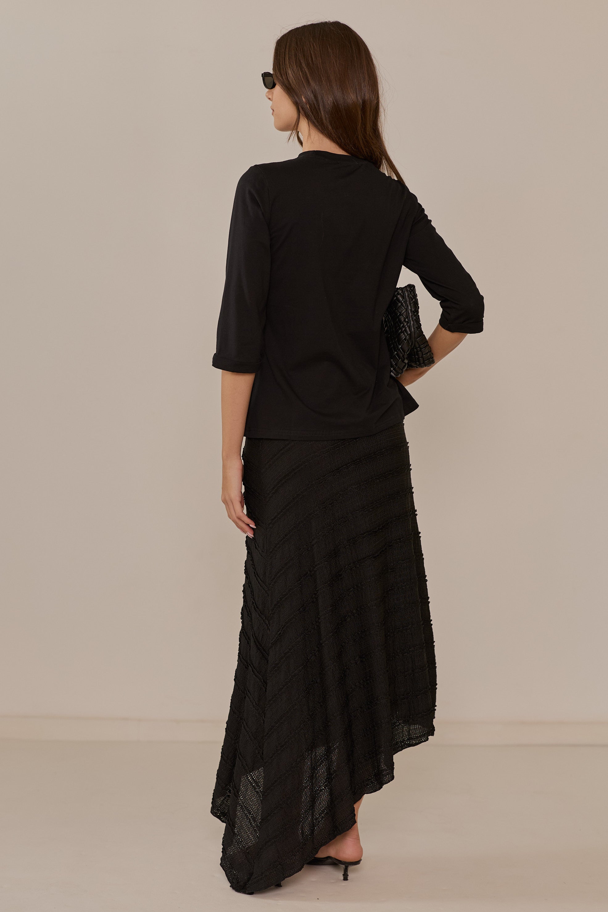 Smooth satin skirt