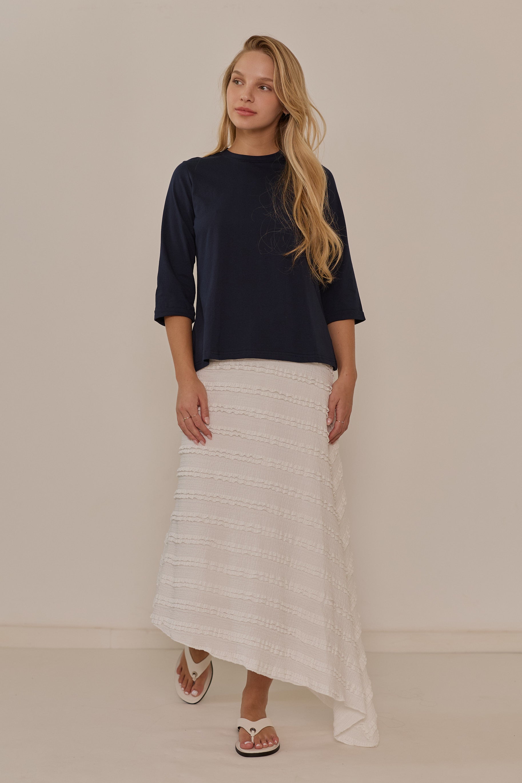 Smooth satin skirt