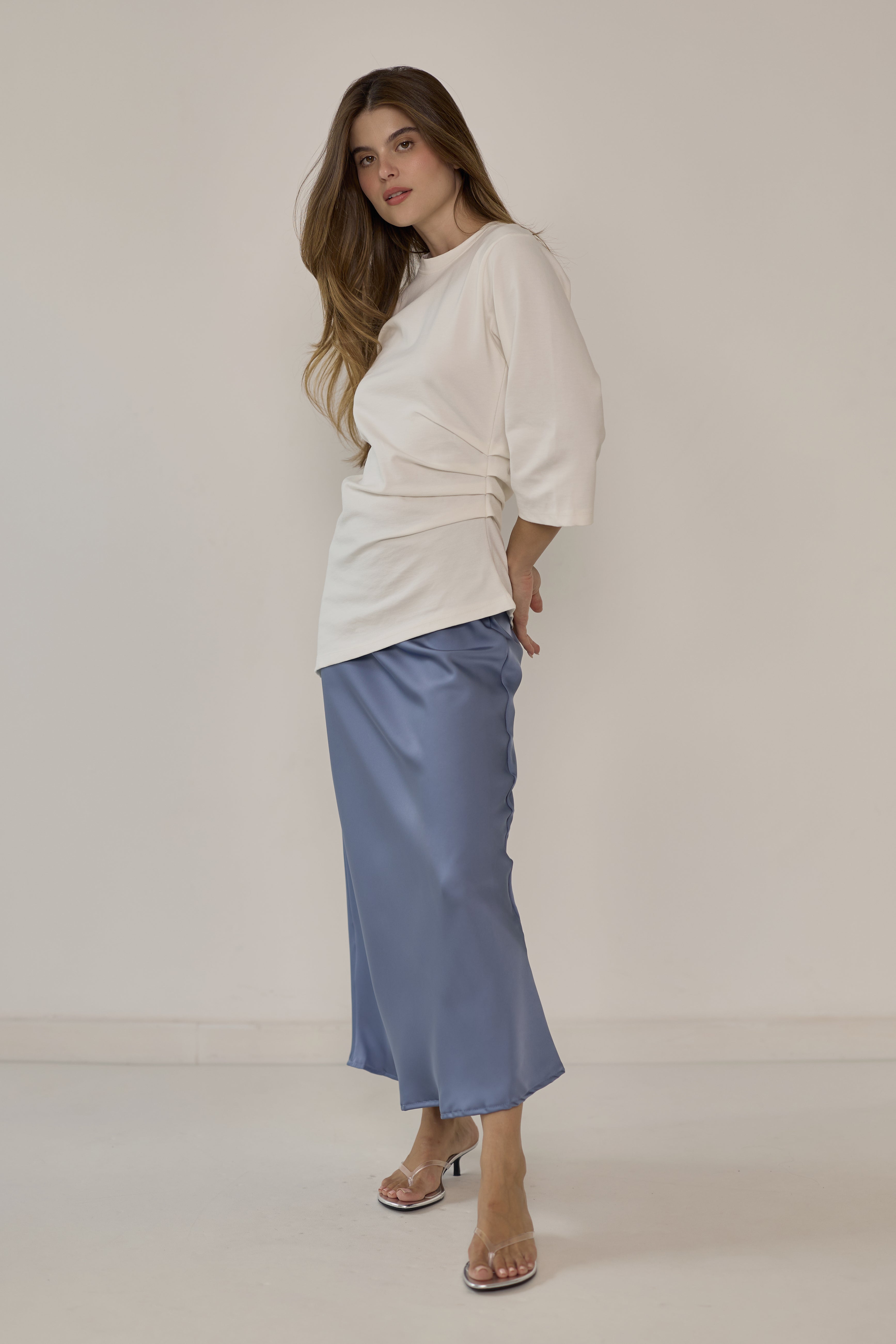 Satin maxi skirt