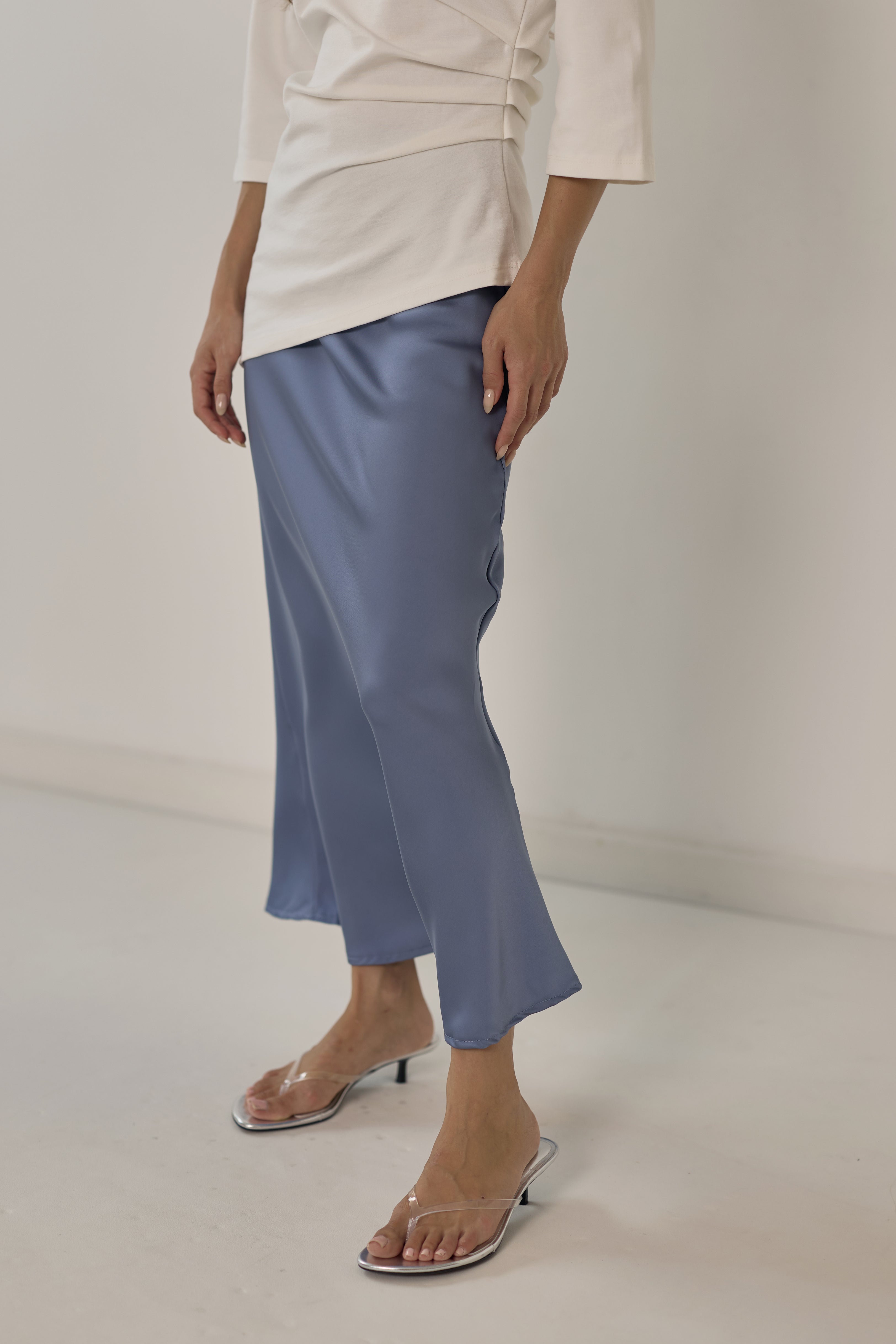 Satin maxi skirt