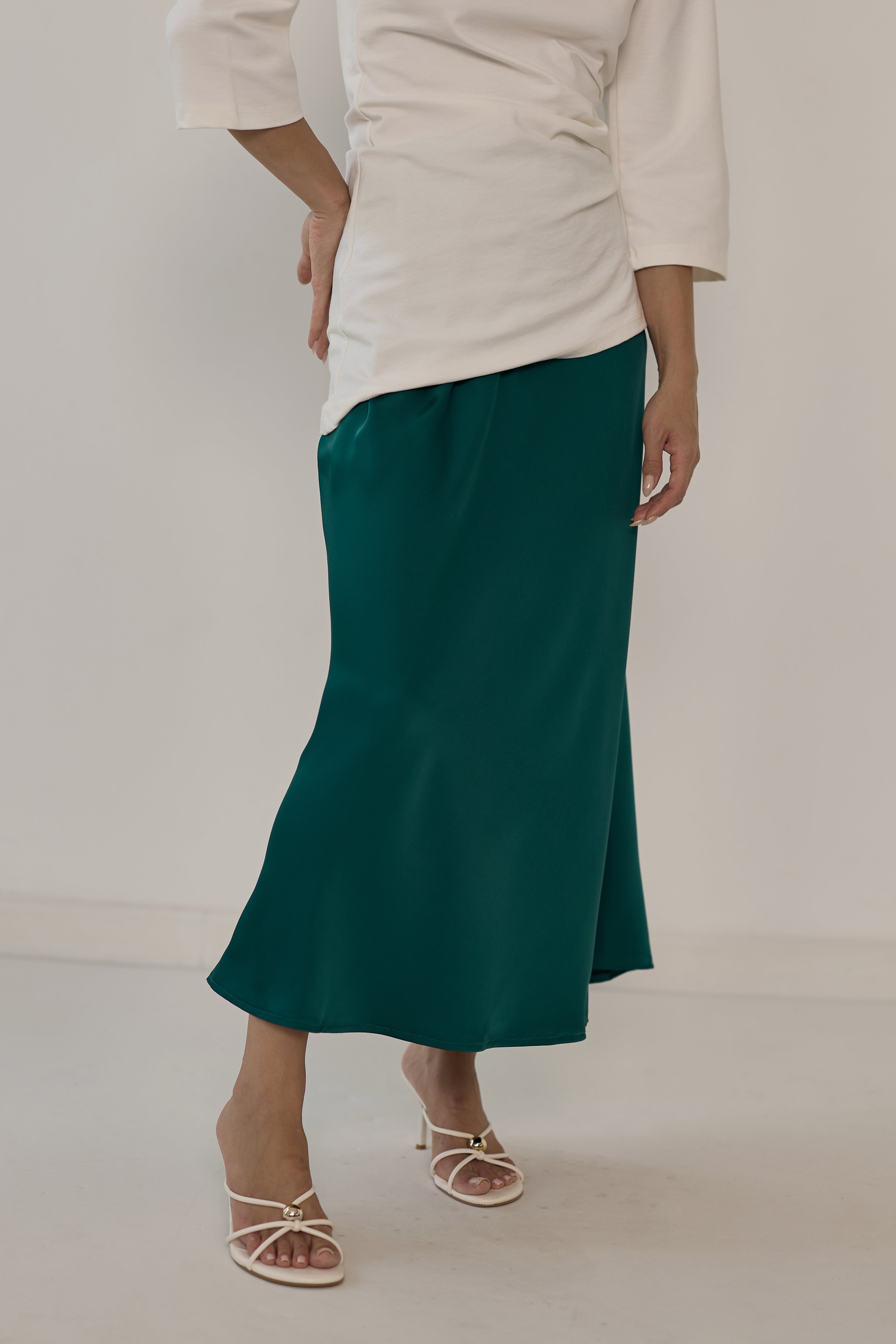 Satin maxi skirt