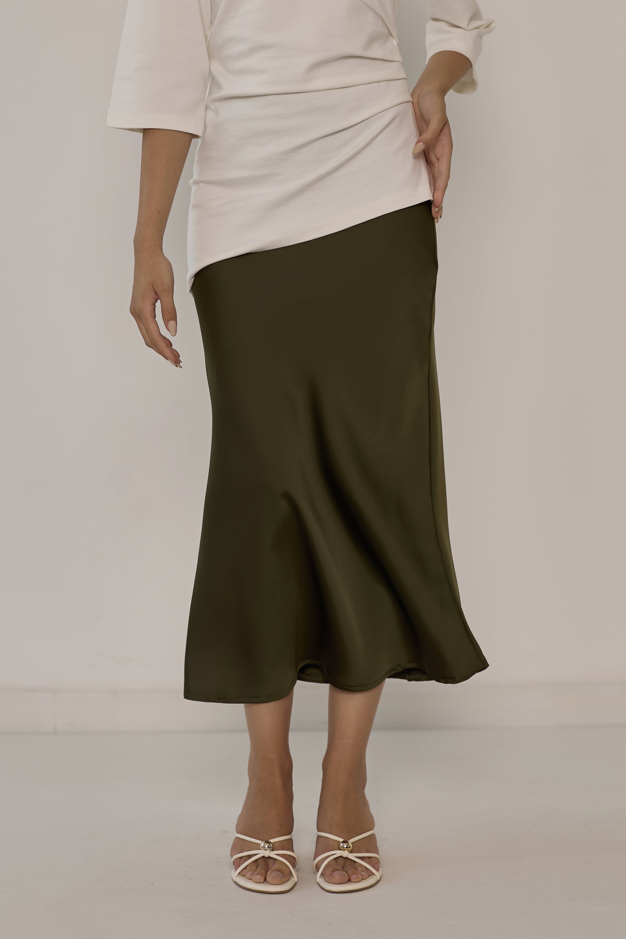 Satin maxi skirt