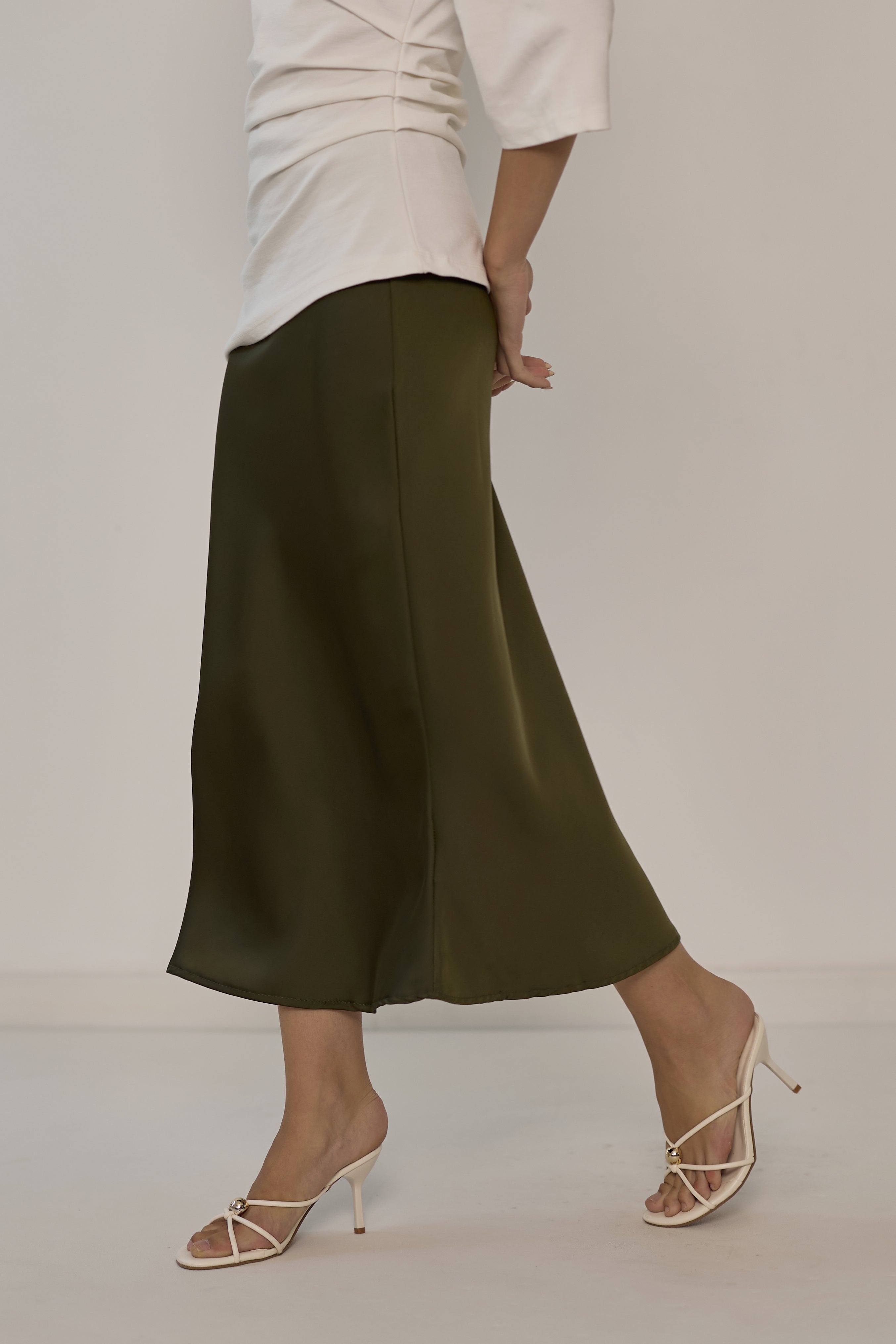 Satin maxi skirt