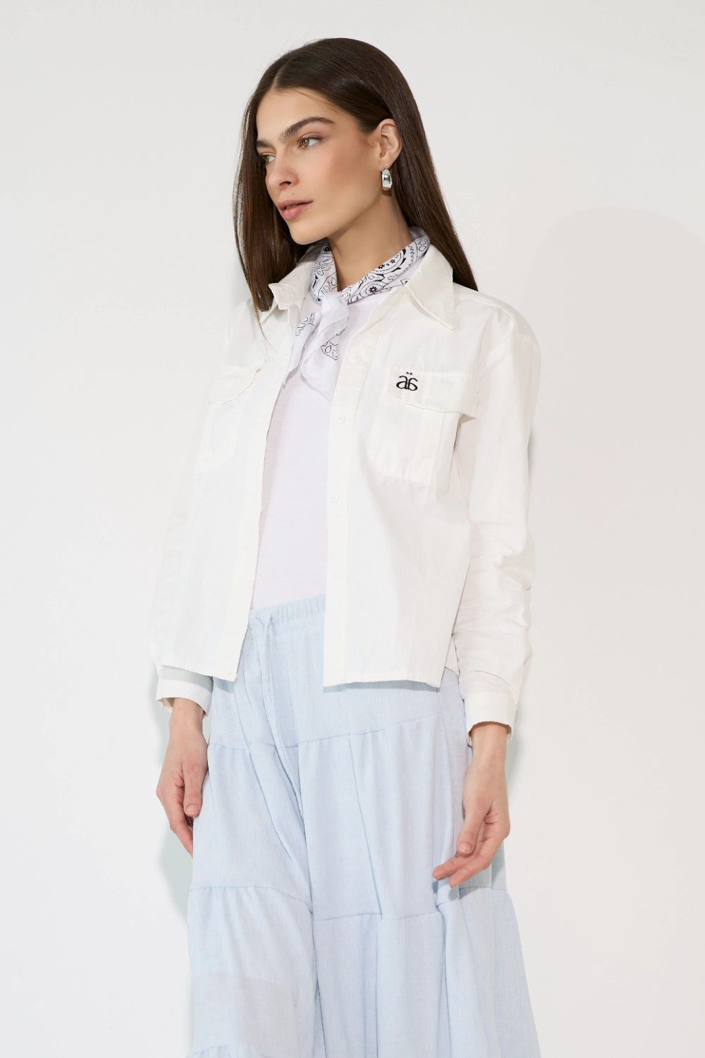 Linen Look Tiered Skirt