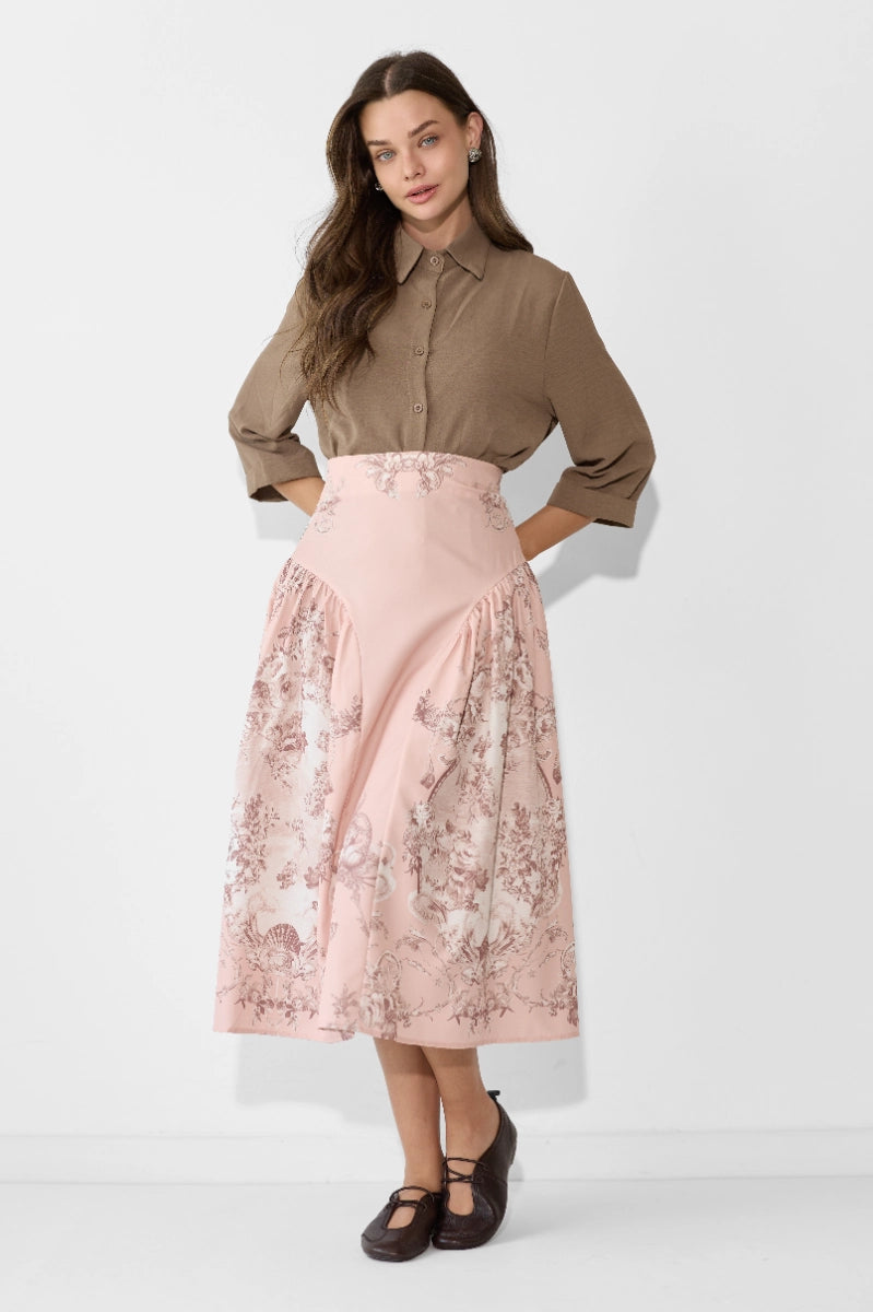Fleece tiered skirt Hoodia
