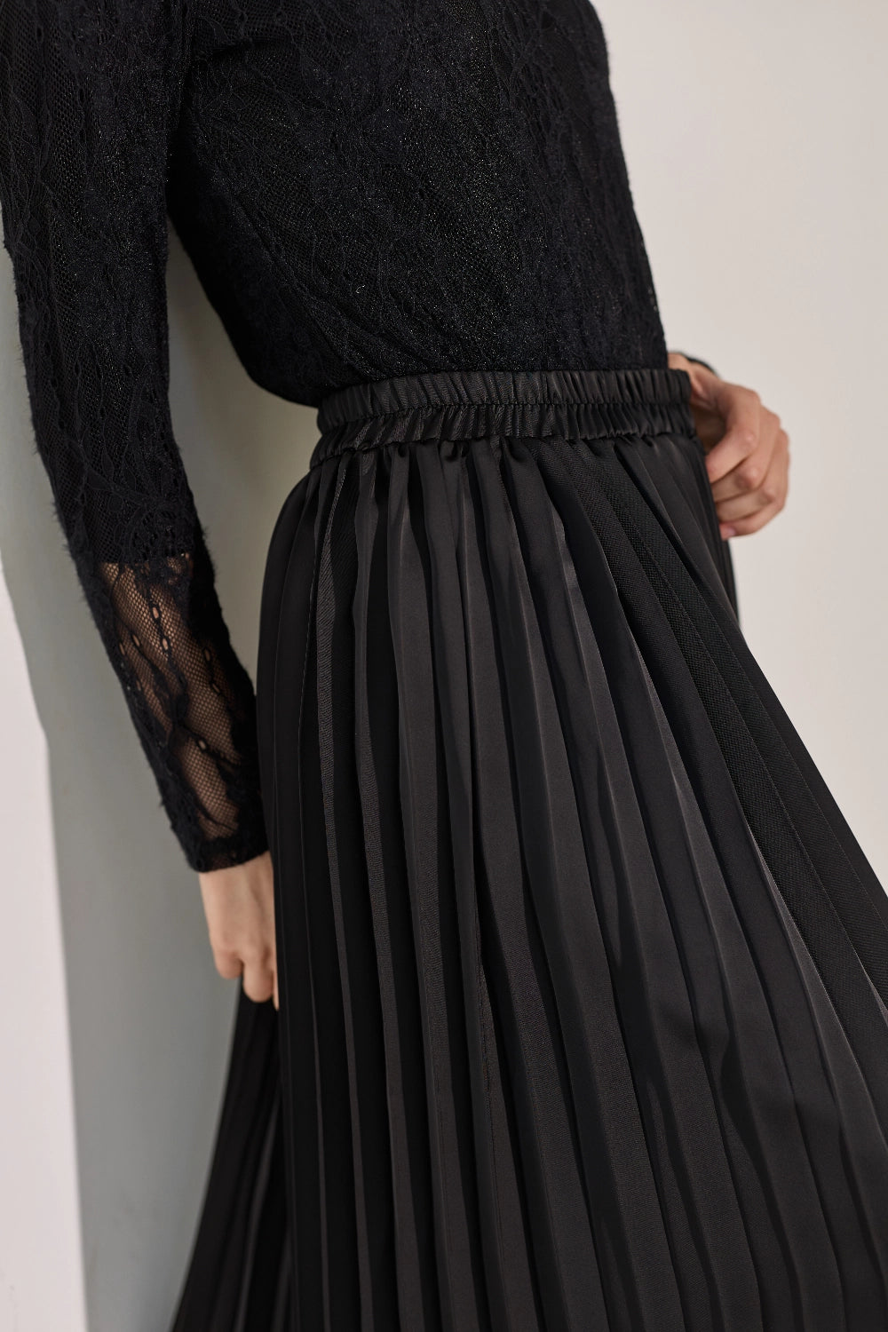 Half-lace fleece skirt
